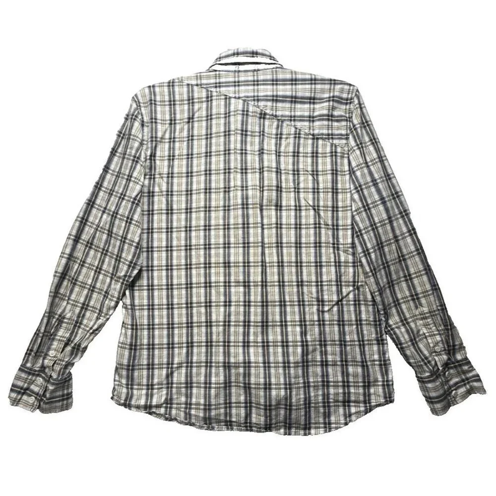 Vtg Volcom Button Up Men Casual Shirt Sz L Multicolor Plaid 100% Organic Cotton